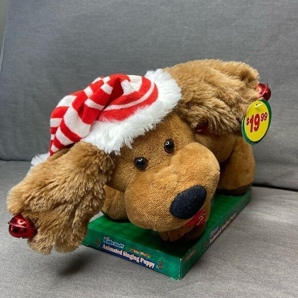 NWB Dan Dee Animated Singing Puppy Weiner Dog Plush Stuffed 3 Christmas Songs - Picture 9 of 11